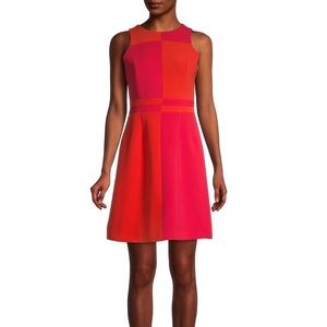 Toccin contemporary, color-block, back zip dress